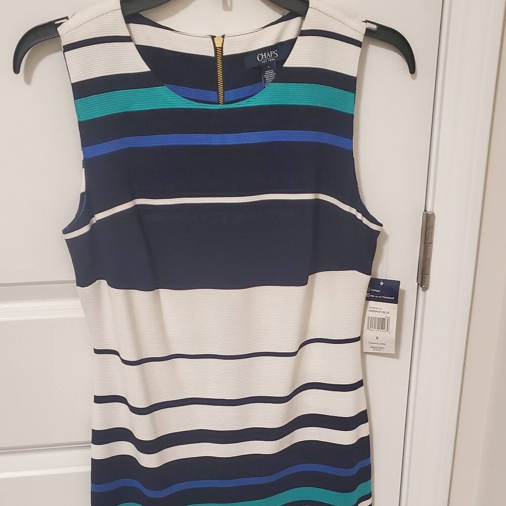 NWT Chaps Striped Sheath Dress